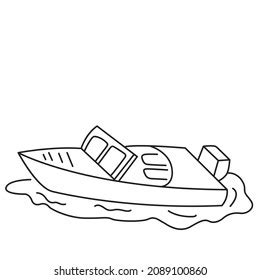 Boat Outline Coloring Book Vector Illustration Stock Vector (Royalty Free) 2089100860 | Shutterstock