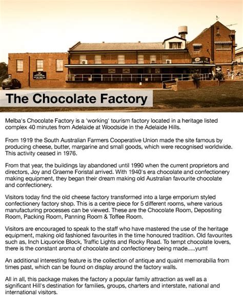 Melba's Chocolate Factory | Chocolate factory, Melba, Tourism