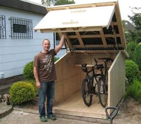 Shed Plans - For more great pics, follow bikeengines.com #bicycle #storage Fahrradgarage Now You ...