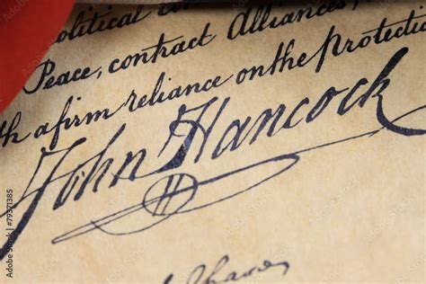 John Hancocks signature US constitution Stock Photo | Adobe Stock