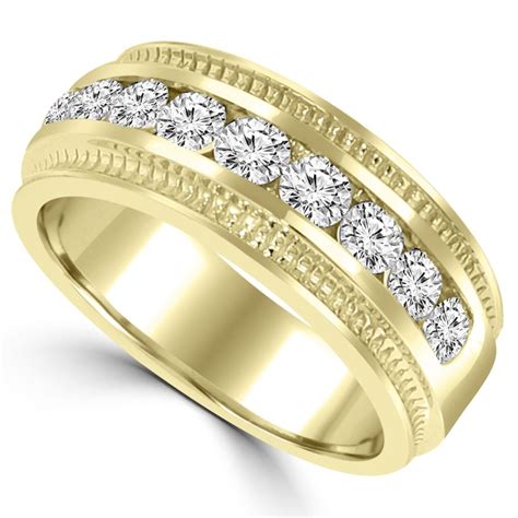 0.75 ct Men's Round Cut Diamond Wedding Band Ring in Channel Setting