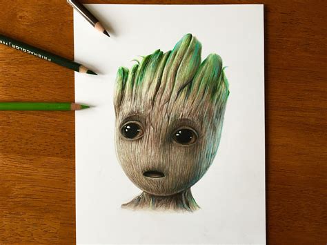 Baby Groot Zeichnung Fine Art Print signierter Druck - Etsy.de