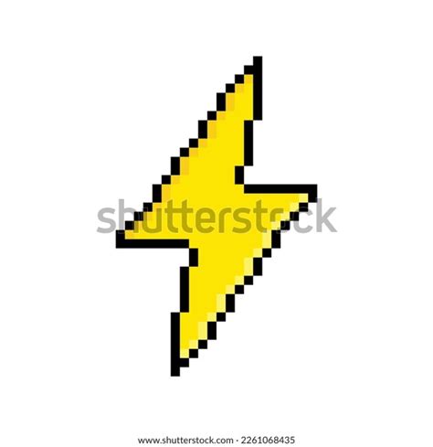 Lightning Pixel Art Icon Vector Element Stock Vector (Royalty Free ...