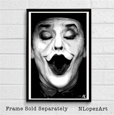 The Joker Jack Nicholson Illustration #1 - Batman Film Superhero Movie Clown – Poster | Canvas ...