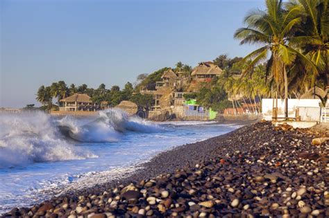 El Tunco Beach in Salvador stock photo. Image of sand - 108802446