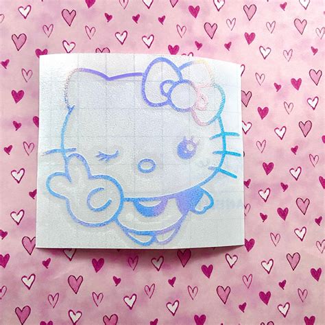 Hello Kitty Kawaii Peace Sign Waterproof Decal Sticker - Etsy