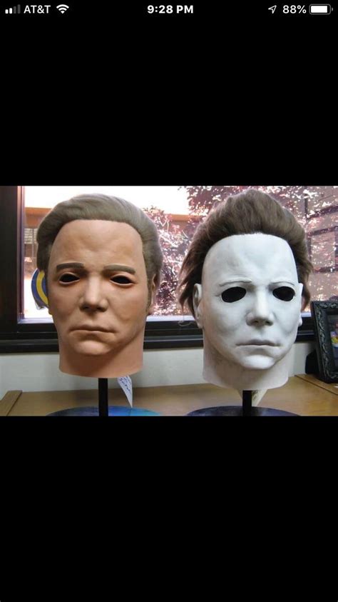 William Shatner mask, which was painted and had the eyes cut larger ...