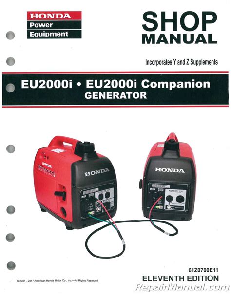 Honda EU2000i EU2000i Companion Generator Shop Manual