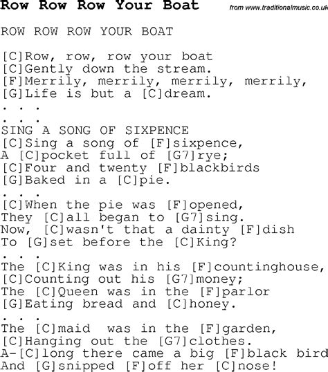 Row Boat: Row Your Boat Chords