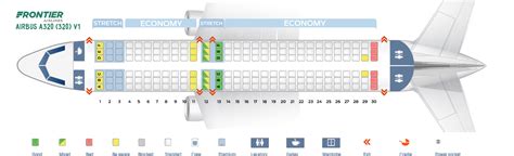 Seat map Airbus A320-200 Frontier Airlines. Best seats in the plane