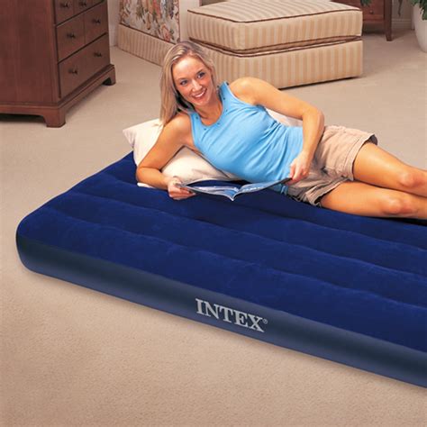 Intex Twin Classic Downy Inflatable Air Bed Single Mattress Sleeping ...