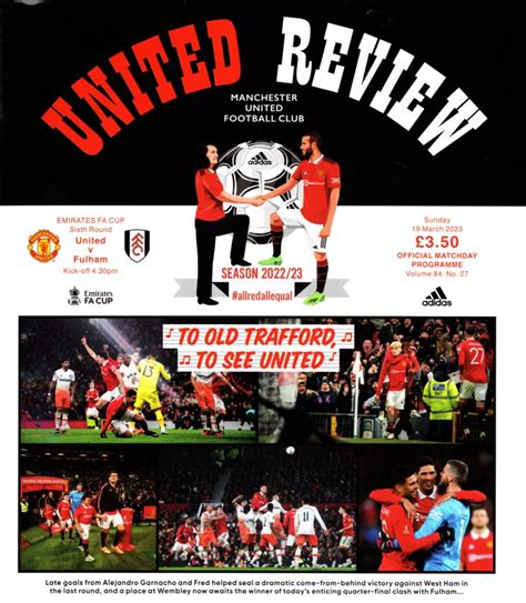 19th March 2023 Manchester United v Fulham FC FA Cup 6th Round 2022 ...