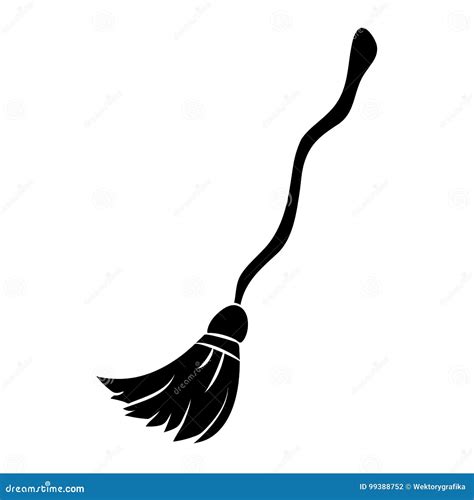 Witch Broom Silhouette Cartoon Vector Symbol Icon Design. Beautiful Illustration Isolated on ...