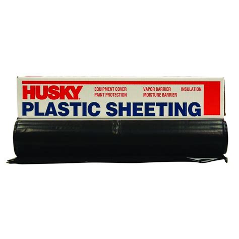 HUSKY 8 ft. x 100 ft. Black 4 mil Plastic Sheeting-CF0408B - The Home Depot