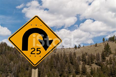 Curve Ahead Sign Stock Photo | Royalty-Free | FreeImages