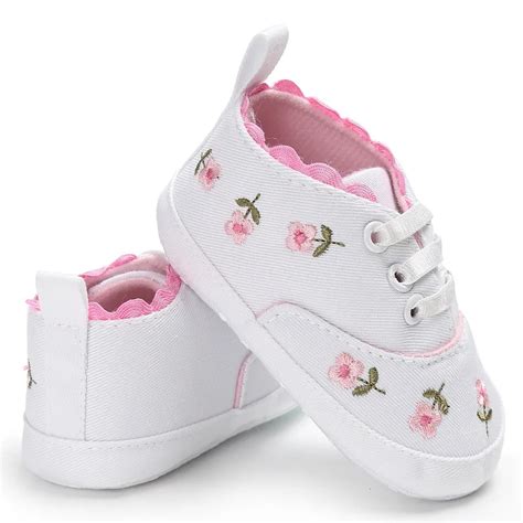 Newborn Baby Girl Shoes Cute Flowers Princess Kid Anti slip On Shoes 0 18 Months Toddler Crib ...