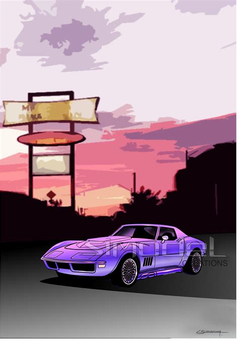 Chevrolet Corvette Stingray C31970 vector illustration poster | Etsy