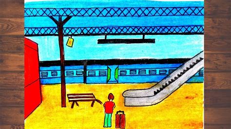 Aggregate more than 144 railway station scene drawing super hot - seven ...