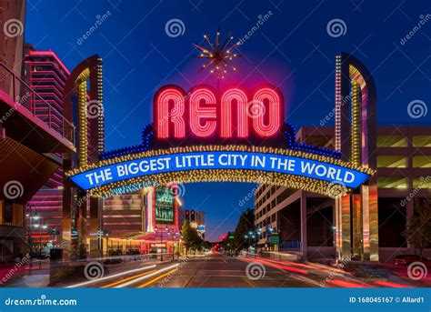 Reno Arch Welcome Sign in Reno Nevada at Dusk Editorial Photography - Image of advertisement ...