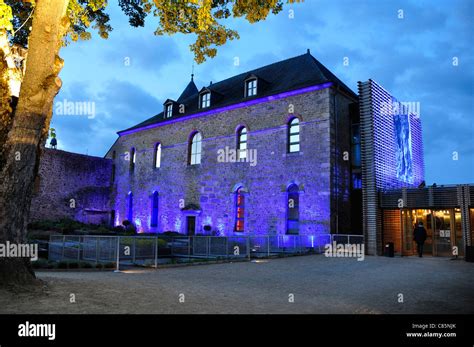 Mayenne city, entrance of the castle and museum (Department of Mayenne ...