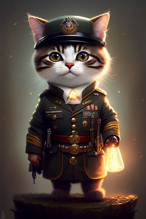 grim-cobra605: cat wearing a military uniform