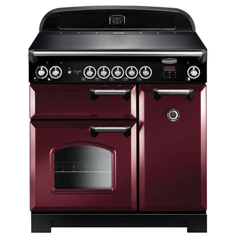 RANGEmaster Classic 90 LPG Dual Fuel Range Cooker with Gas Burner Hob in Cranberry & Chrome | Hughes