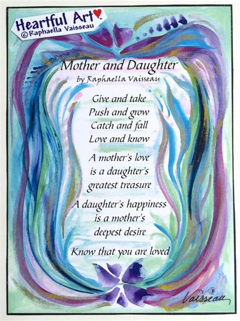 MOTHER and DAUGHTER Original Poem Inspirational Quote Family | Etsy