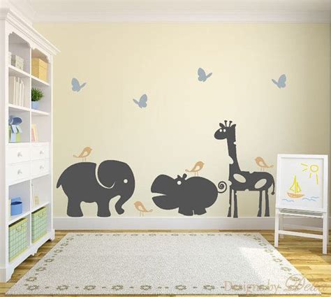 Animal wall mural for children's room, removable vinyl wall decals on Etsy, $59.00 #nursery ...