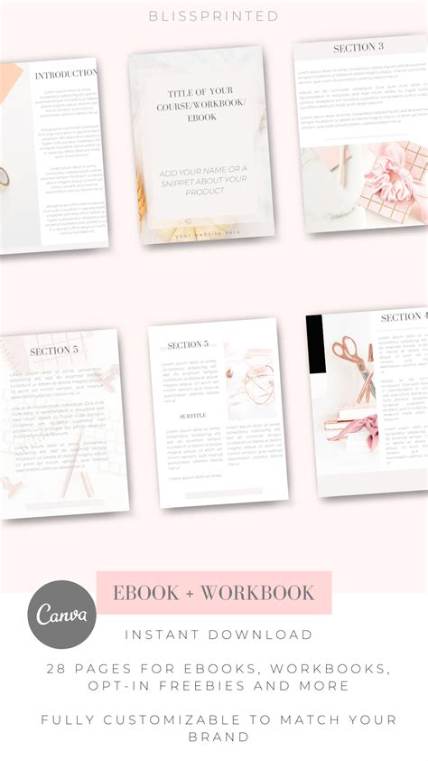 Canva Template E Book Template Canva Workbook Ebook Template | Etsy ...