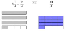 Converting Mixed Number Fractions to Improper Fractions - GeoGebra