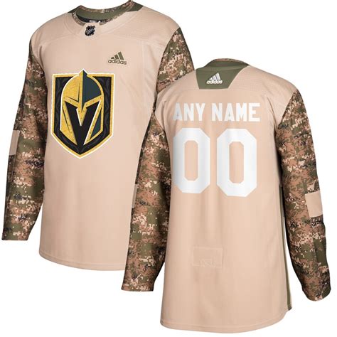 adidas Vegas Golden Knights Camo Veterans Day Custom Practice Jersey