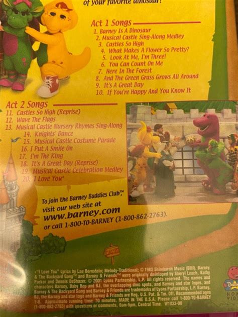 Barney's Musical Castle live VHS 2001 Barney vintage | Etsy