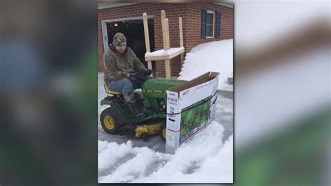 Pa. Man Didn't Have a Snow Plow, So He Made His Lawn Mower Work ...