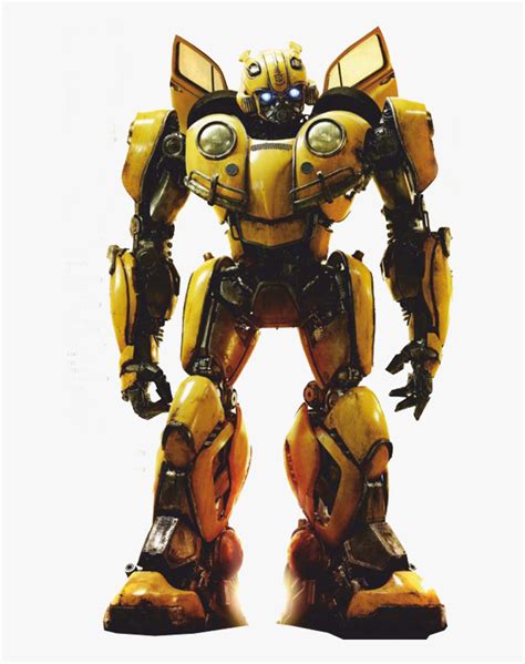 a yellow and black robot standing in front of a white background