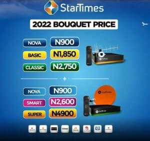 StarTimes Monthly Subscription Packages Nigeria