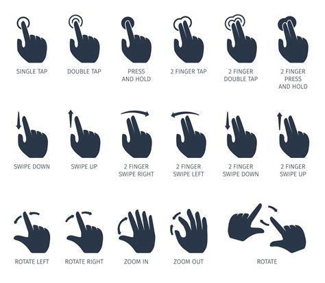 Touch Gestures Icons 427961 Vector Art at Vecteezy