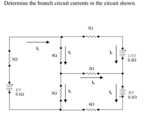 Solved Determine the branch circuit currents in the circuit | Chegg.com