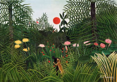 Paisaje de la selva al anochecher - Henri Rousseau