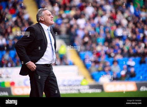 Cardiff City FC manager Dave Jones reacts by the sideline during their ...