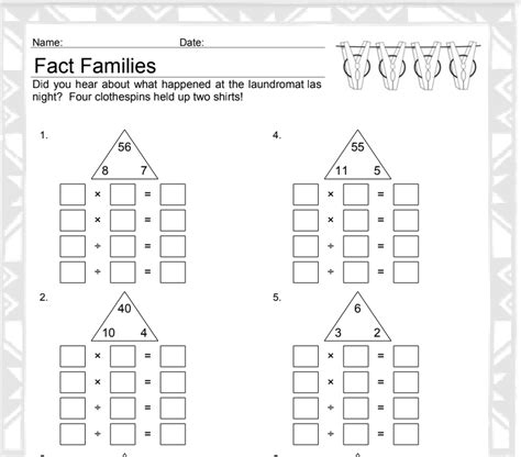 Multiplication Fact Families Worksheet | Educational Resource