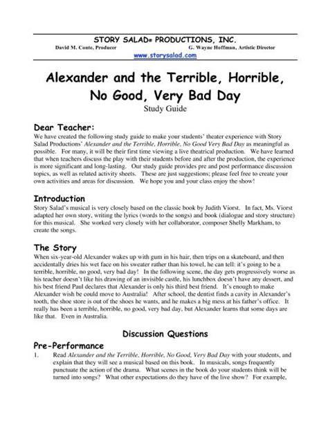 Alexander and the Terrible, Horrible, No Good, Very Bad Day