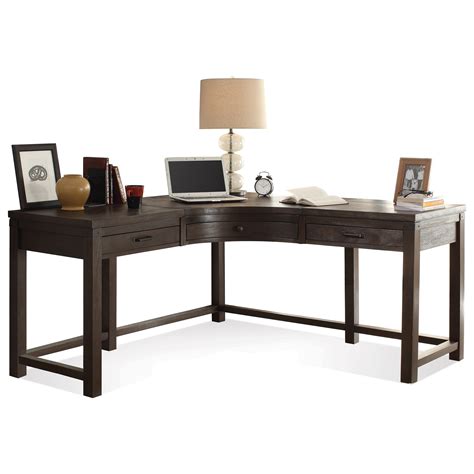 Riverside Furniture Promenade 3 Drawer Curved Corner Desk | Mueller ...