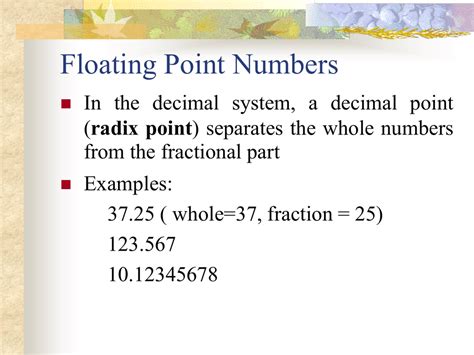 Floating Point Numbers