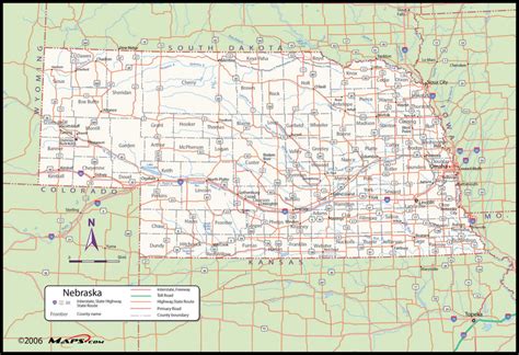 Nebraska County Wall Map