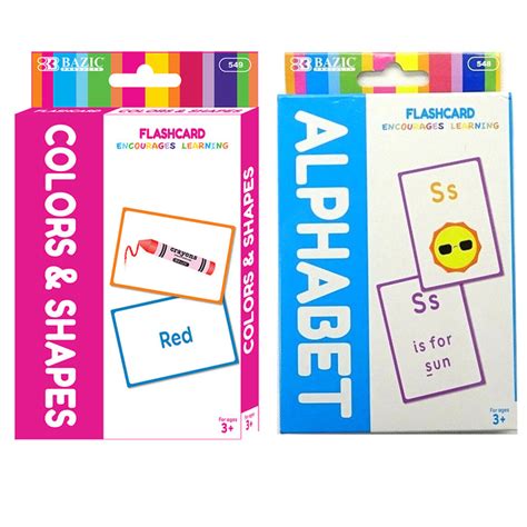 Set of 2 Flash Cards Alphabet Letters Colors Shapes Early Learning Edu ...