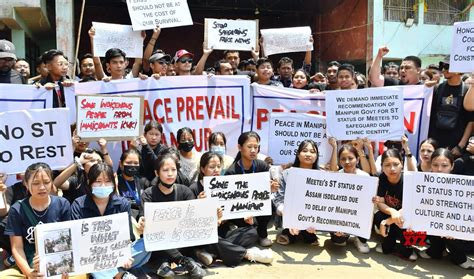 Guwahati: People from Manipur stage a - protest against the ongoing ...