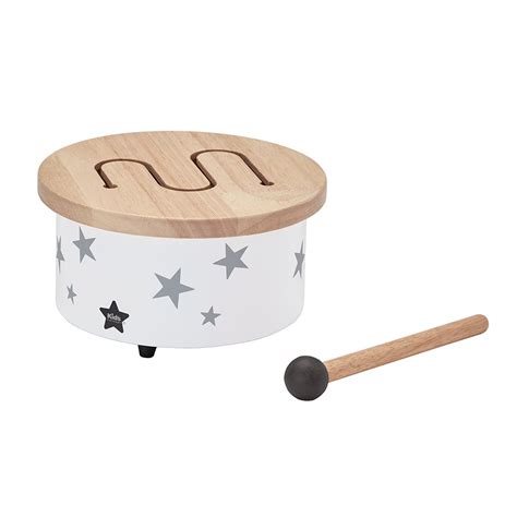 Children's Mini Wooden Toy Drum In White - Kids Concept | Cuckooland