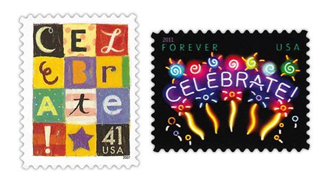 Let the celebration begin with foil-accented forever stamp