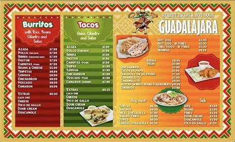 Menu at GUADALAJARA STREET TACOS & HOTDOGS restaurant, Sierra Vista