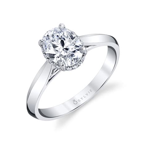 Hidden Halo Oval Engagement Ring | Fae | Sylvie Collection